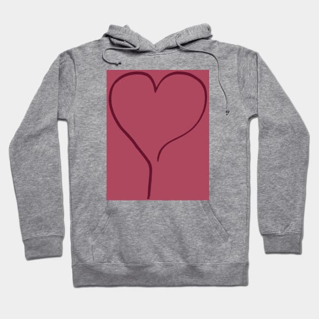 My Red Heart on the right line  - Oneliner Hoodie by Motiondust